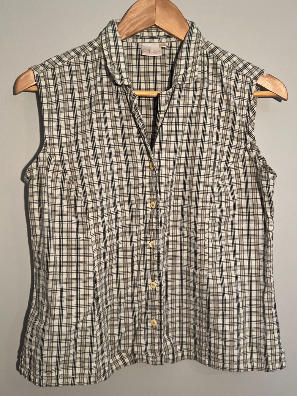 Cleo Vintage Plaid Button-Up Top